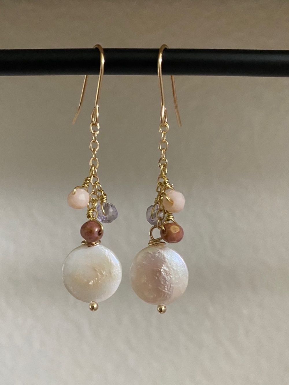 Handmade Coin Pearl Earrings